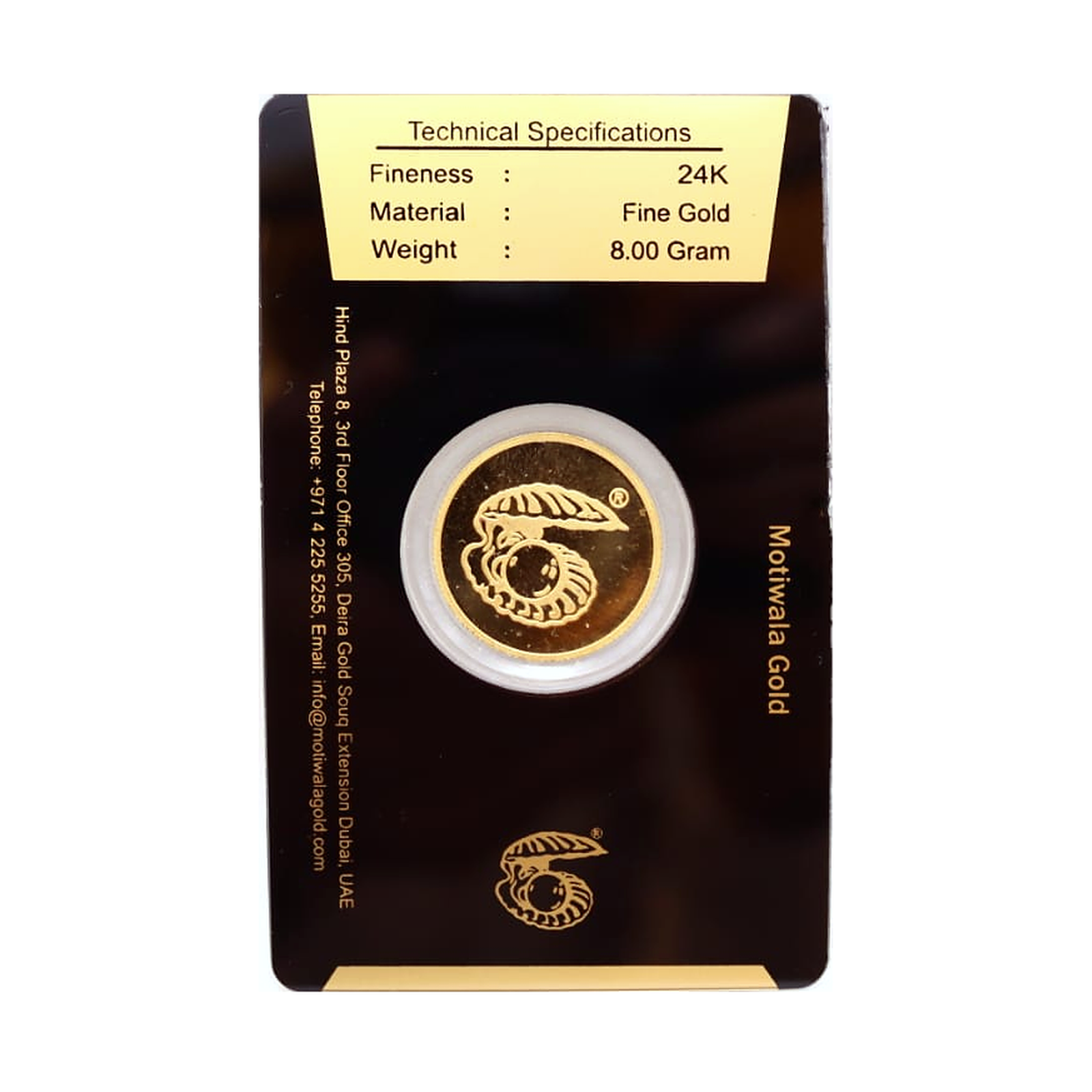 Motiwala Heritage Emblem 8g Fine Gold Coin — 24K