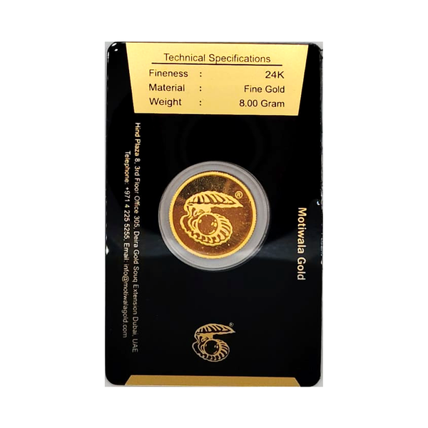 Motiwala Heritage Emblem 8g Fine Gold Coin — 24K