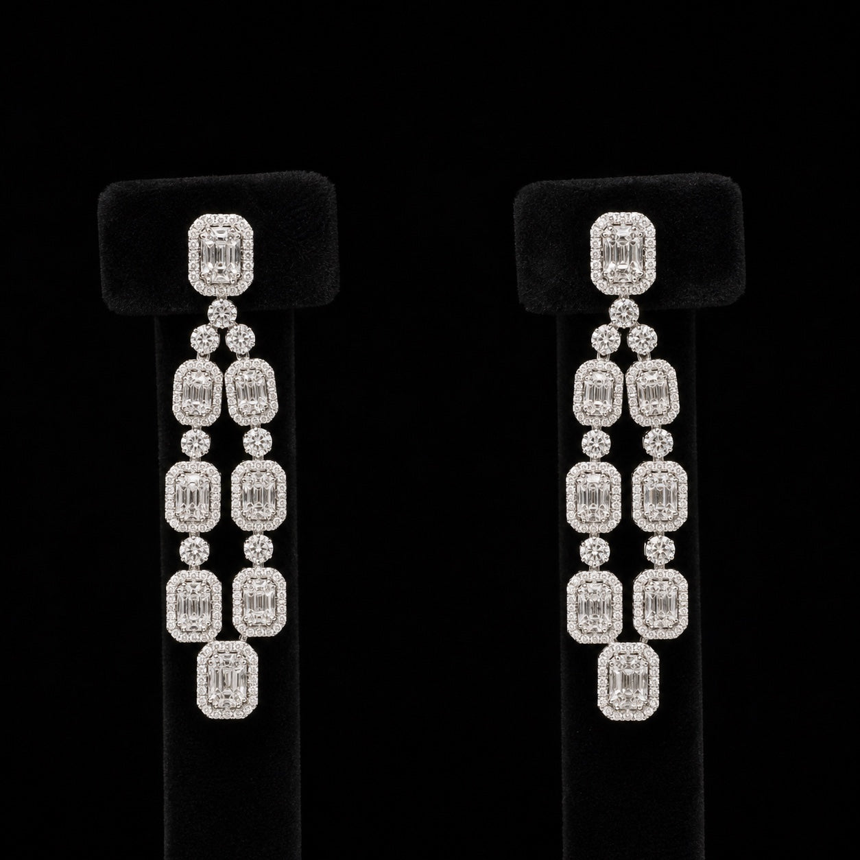 Regal Geometric Diamond Earrings