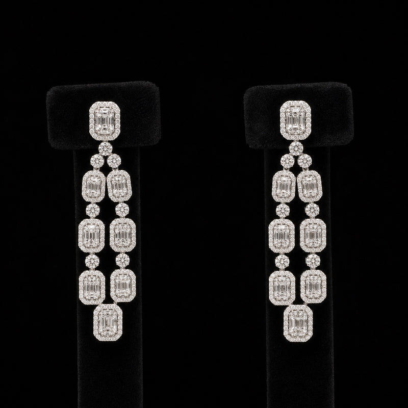 Regal Geometric Diamond Earrings