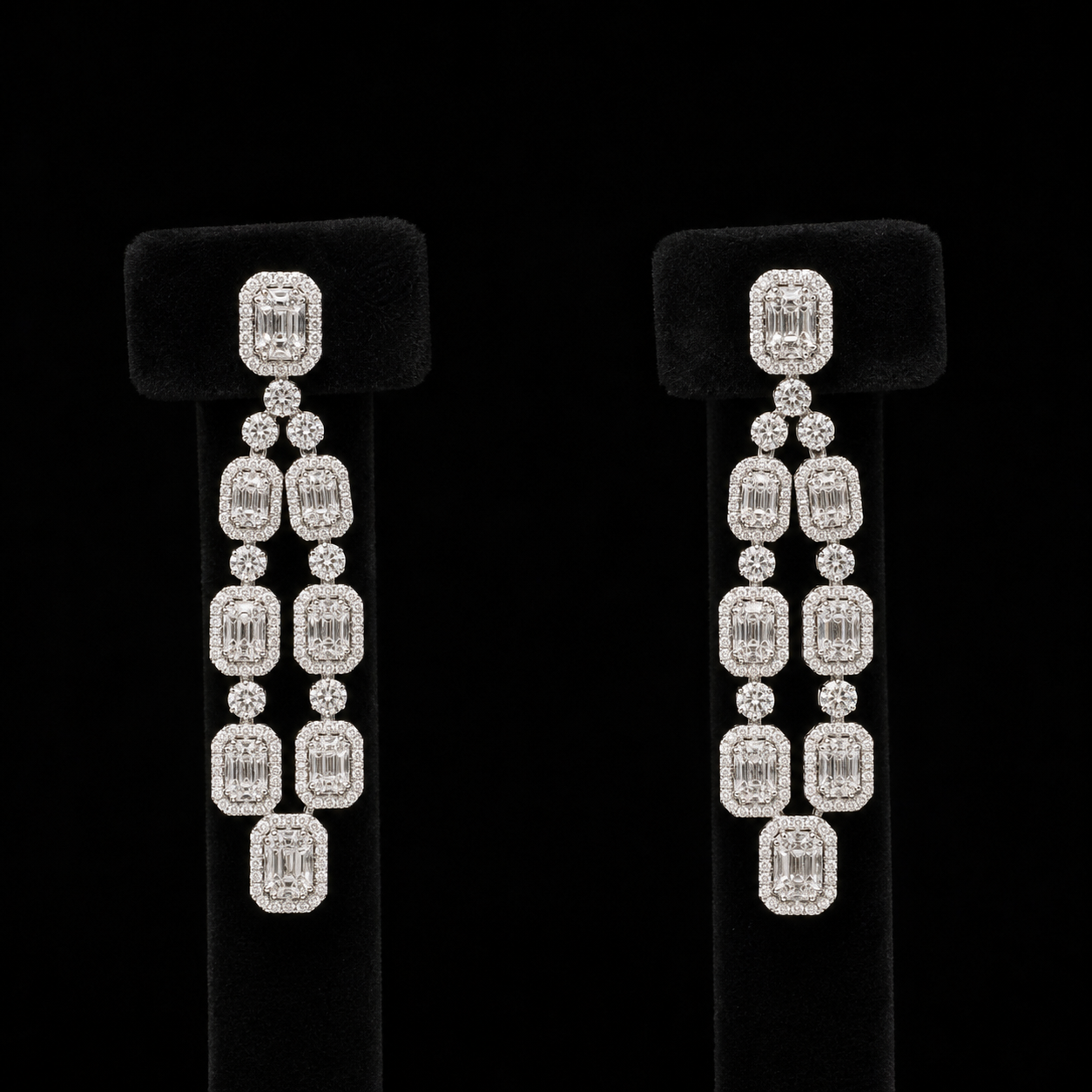 Regal Geometric Diamond Earrings