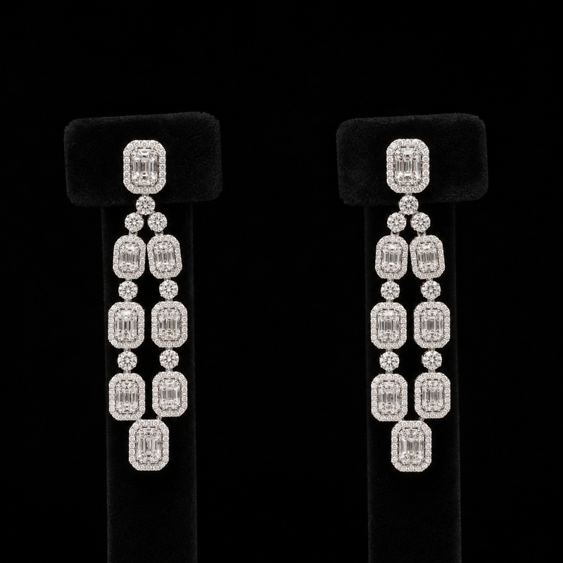Regal Geometric Diamond Earrings