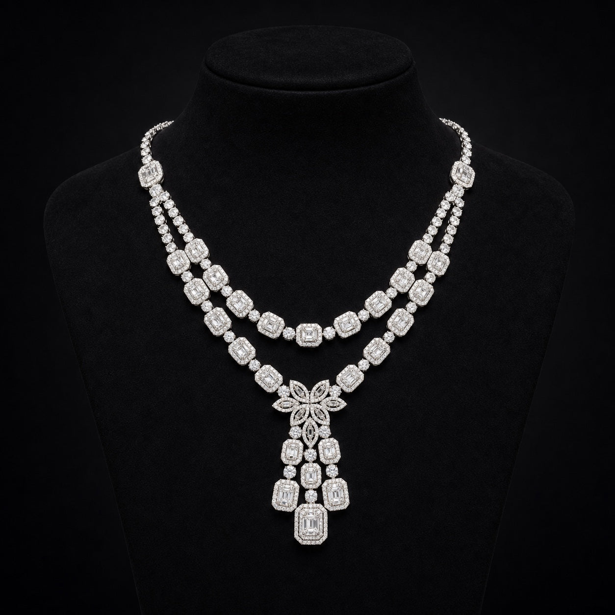 Majestic Double-Strand Diamond Necklace