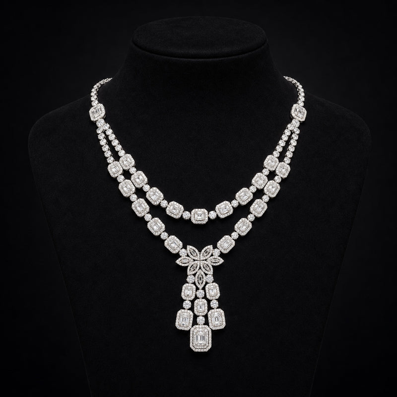 Majestic Double-Strand Diamond Necklace