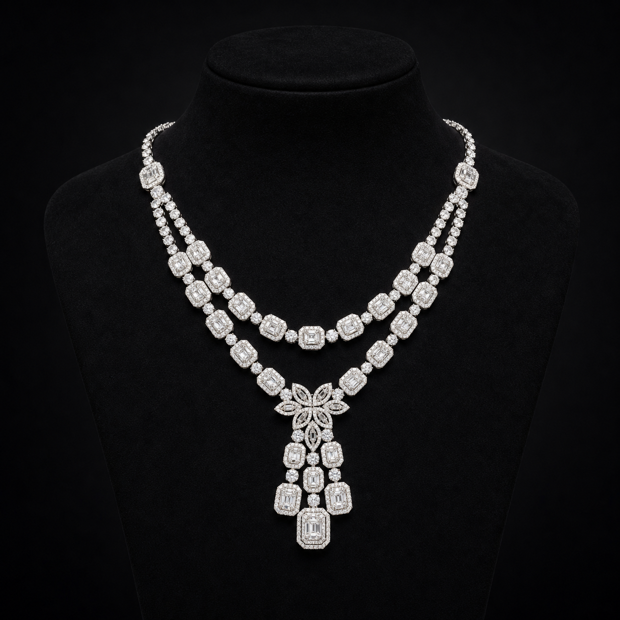 Majestic Double-Strand Diamond Necklace