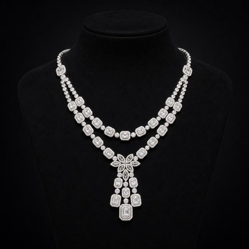 Majestic Double-Strand Diamond Necklace