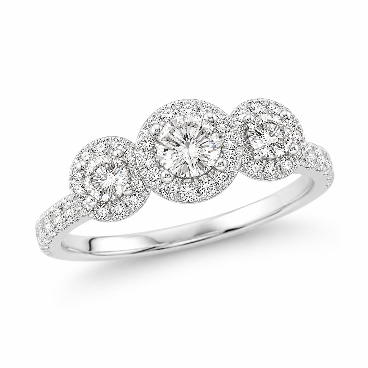 The Celeste Three-Halo Diamond Ring