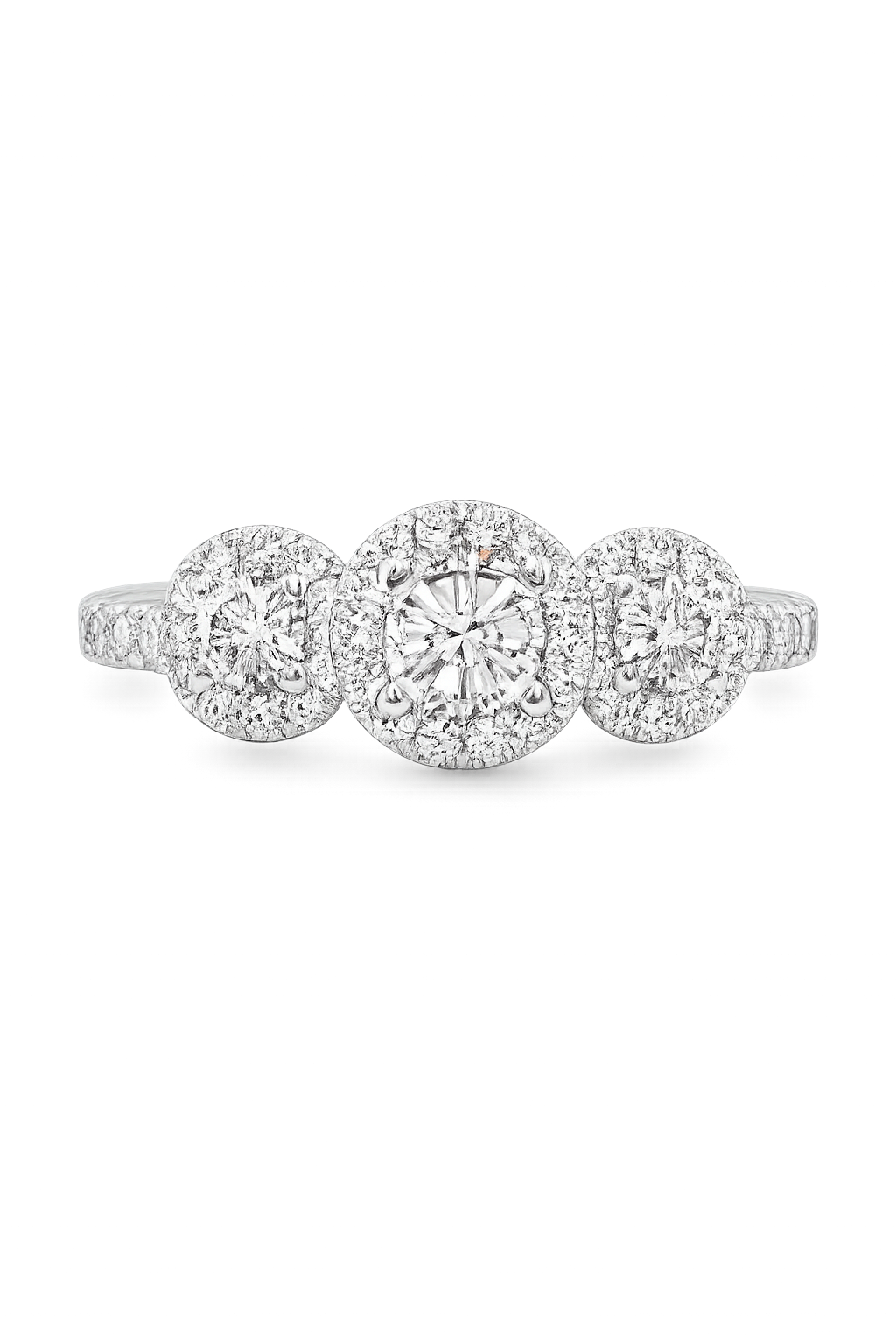 The Celeste Three-Halo Diamond Ring