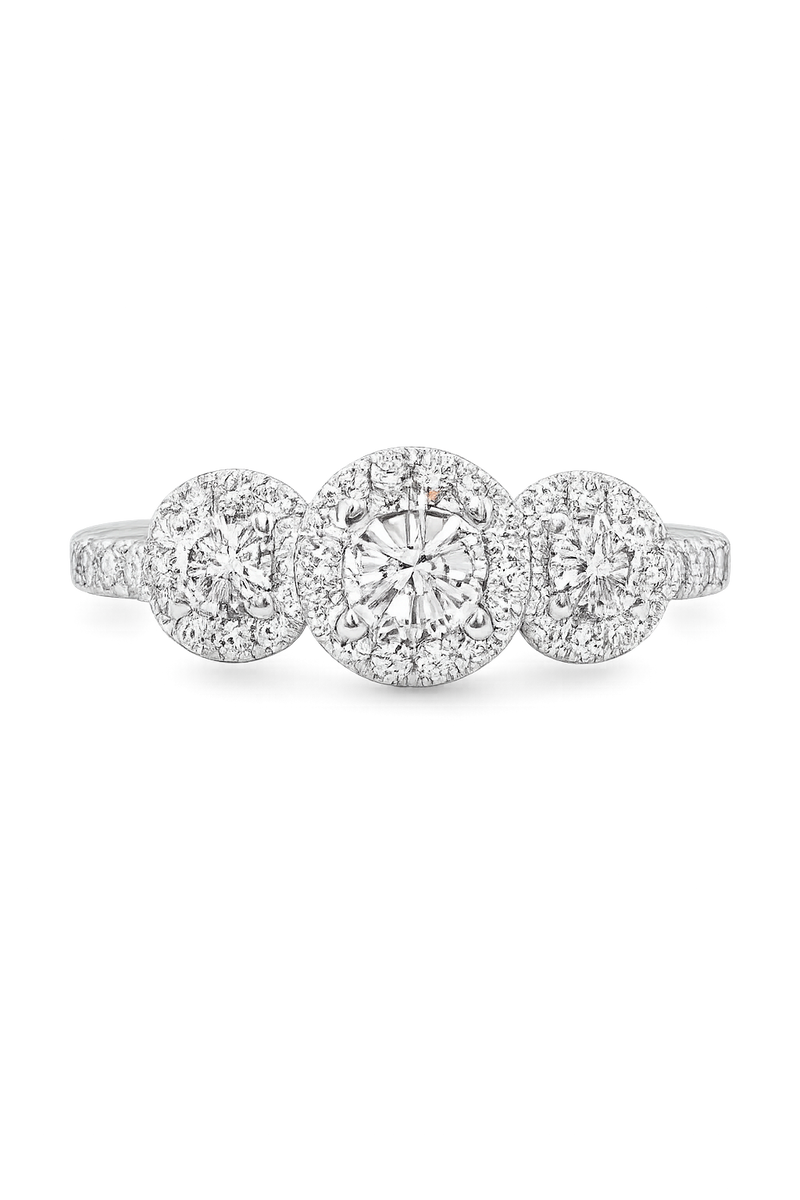 The Celeste Three-Halo Diamond Ring