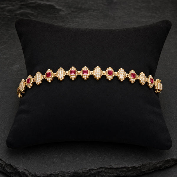 Crimson Radiance Diamond Bracelet