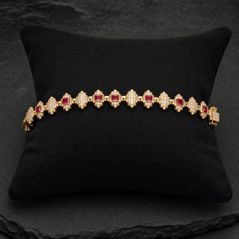 Crimson Radiance Diamond Bracelet
