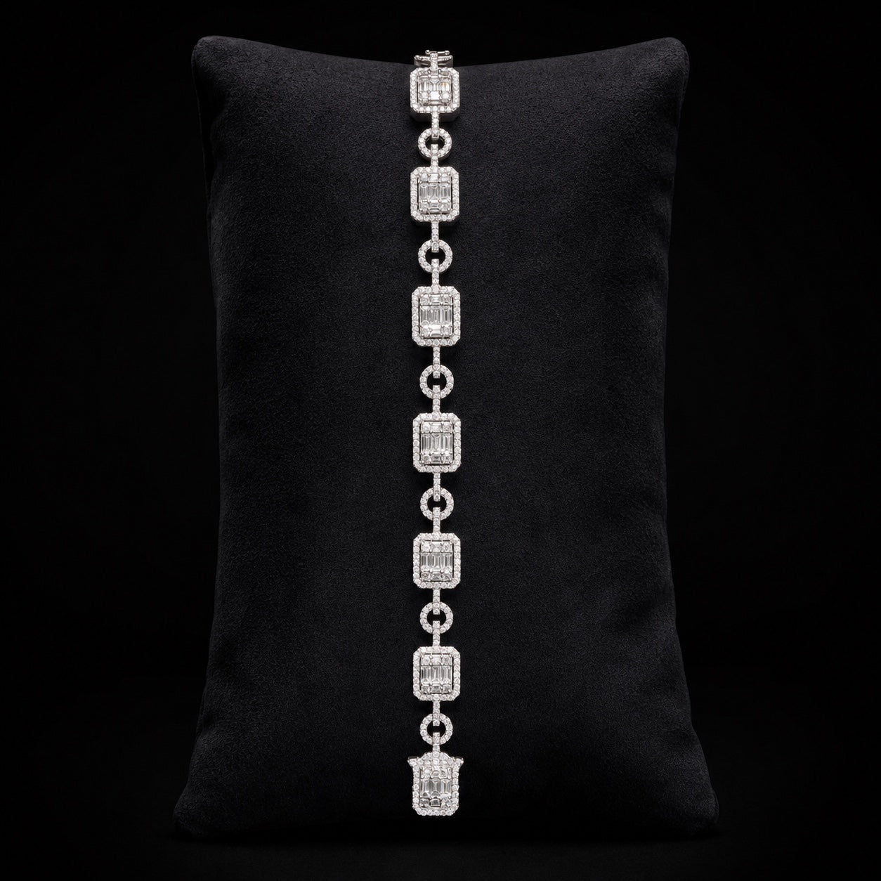 Regal Emerald-Cut Diamond Bracelet