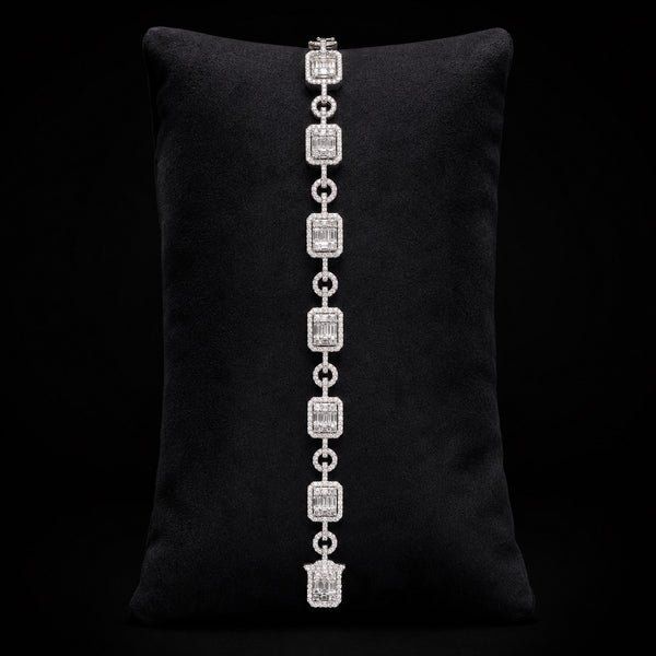 Regal Emerald-Cut Diamond Bracelet