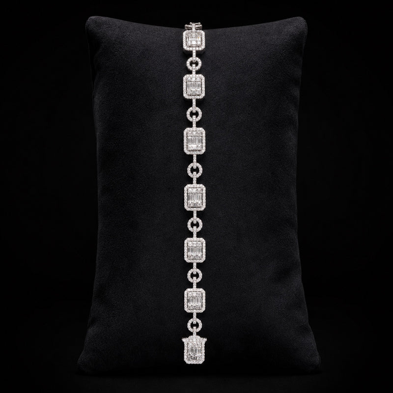 Regal Emerald-Cut Diamond Bracelet