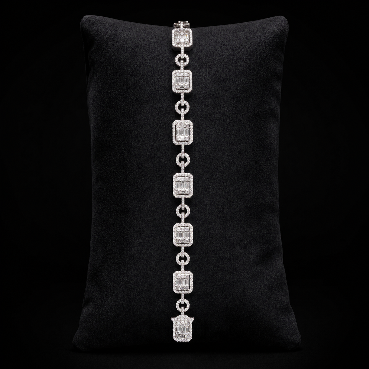 Regal Emerald-Cut Diamond Bracelet