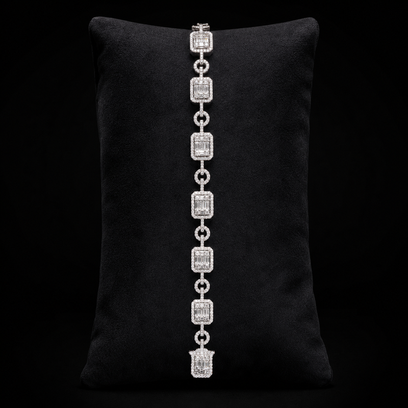 Regal Emerald-Cut Diamond Bracelet