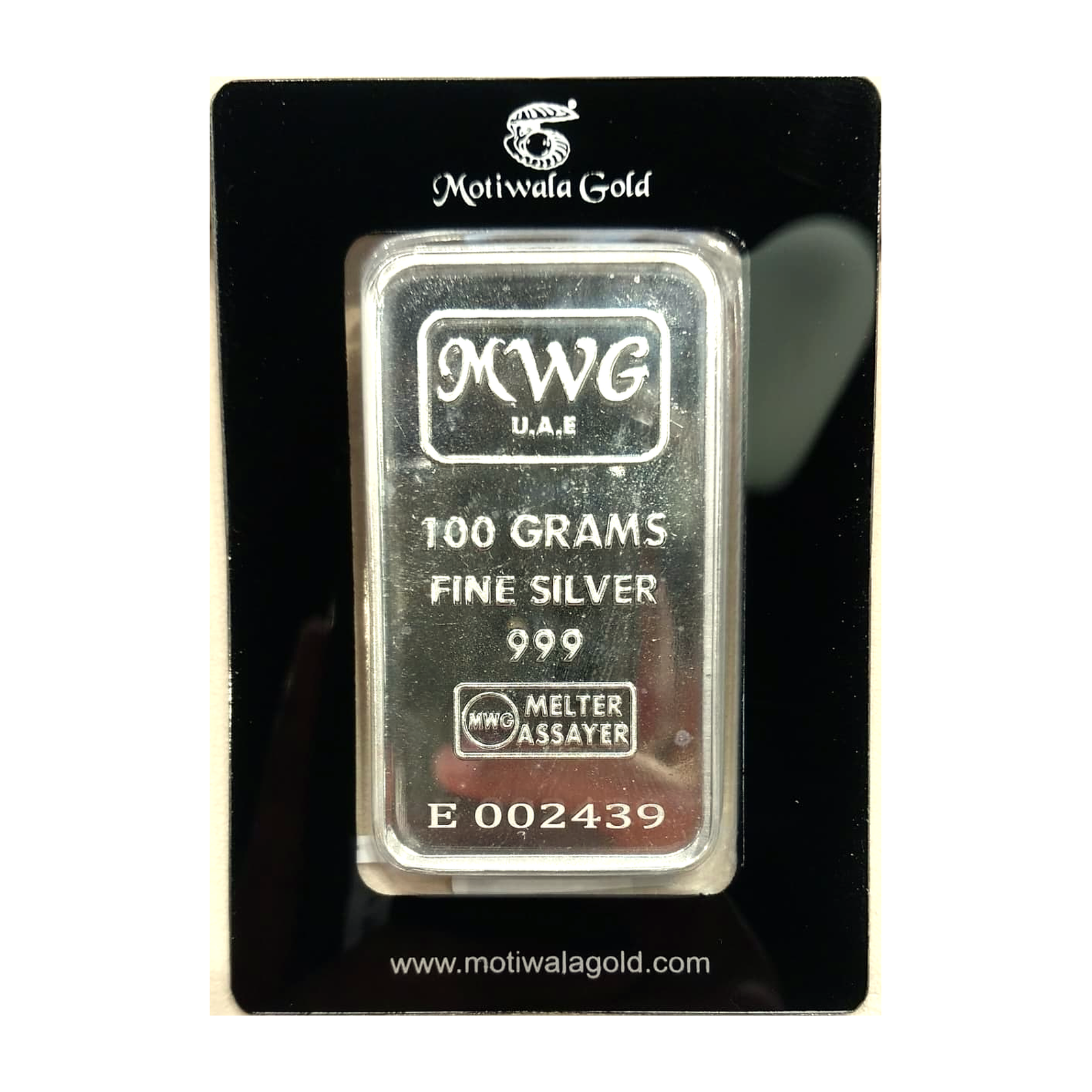 Motiwala Signature 100g 999 Fine Silver Bar