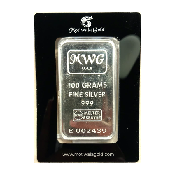 Motiwala Signature 100g 999 Fine Silver Bar