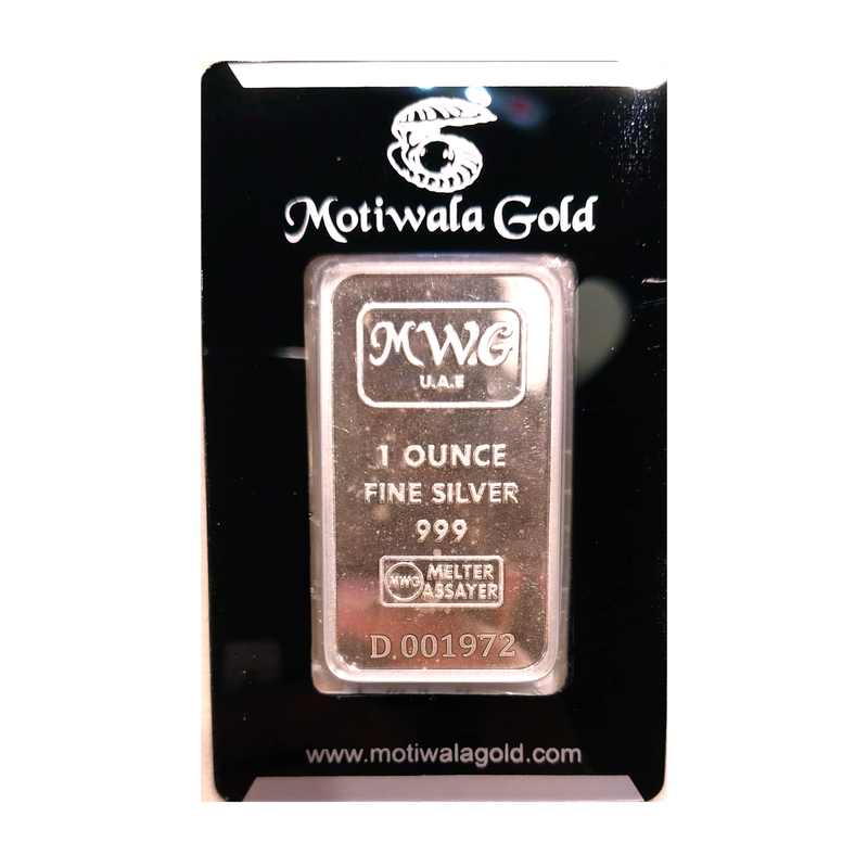 Motiwala Signature 1 oz 999 Fine Silver Bar