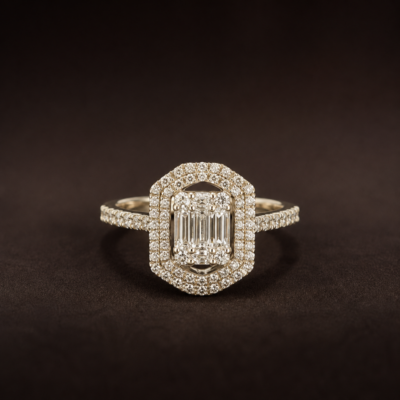The Octavia Emerald-Cut Diamond Ring